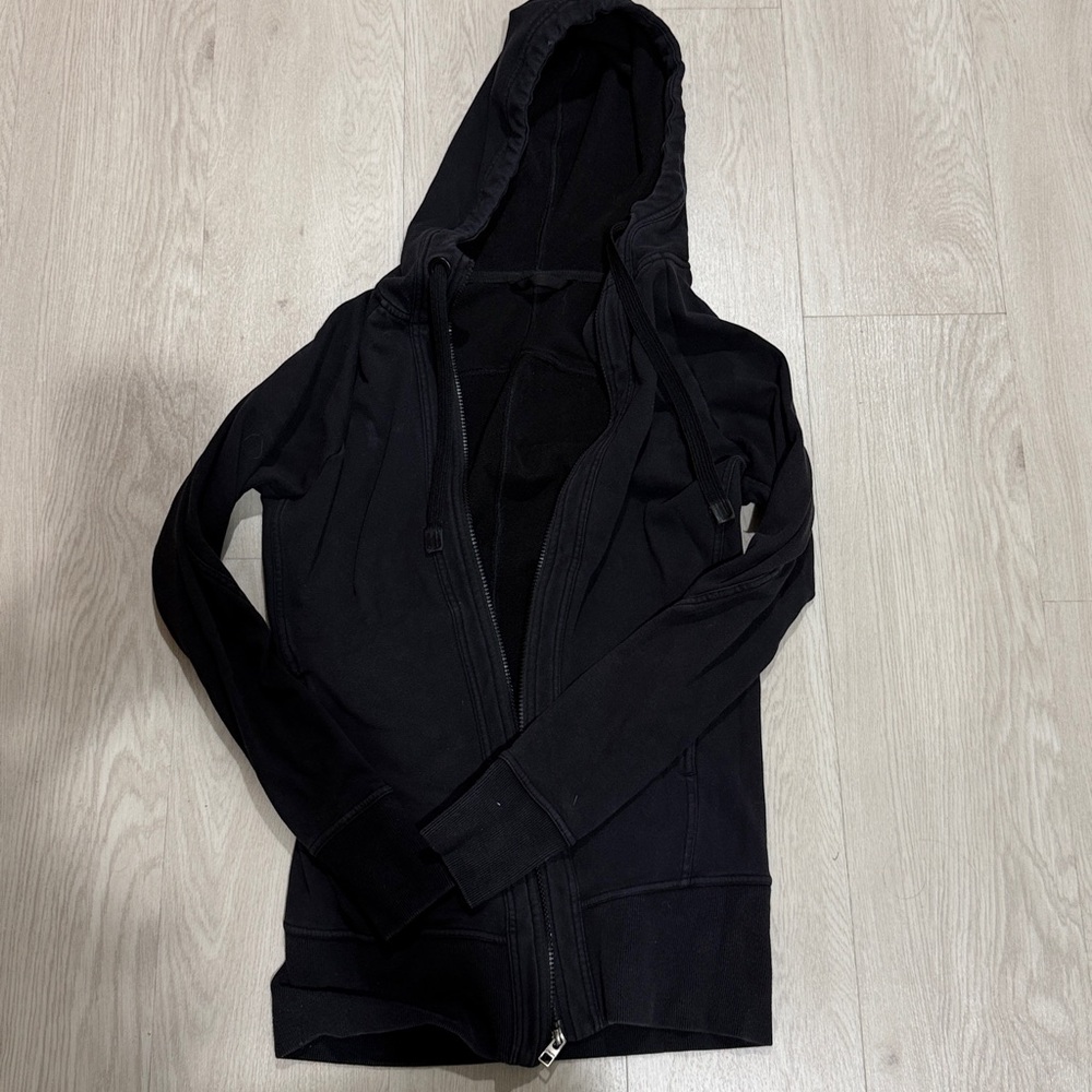 Athleta Victory Long Hoodie Jacket Women Medium‎ Heather Gray Primaloft Full Zip